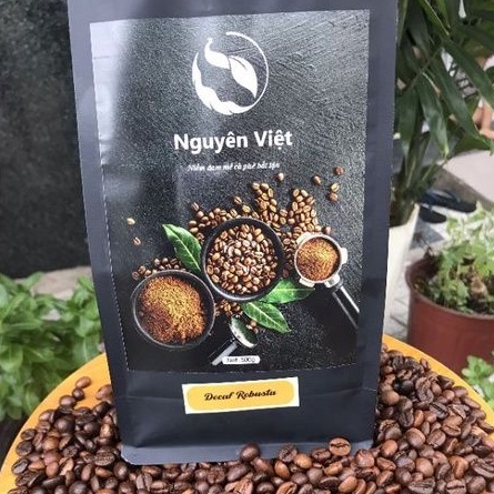 Cà Phê Decaf - Cafe Robusta Tách Cafeine, ít đắng, dành cho người nhạy cảm với cafeine, không mất ngủ - Gói 500g