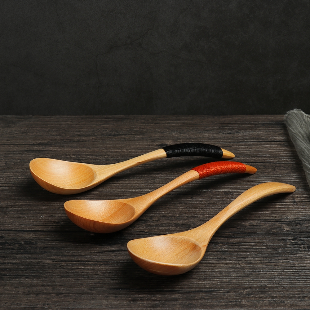 New Japanese Teaspoon Cooking Utensil Kitchen Wooden Spoon