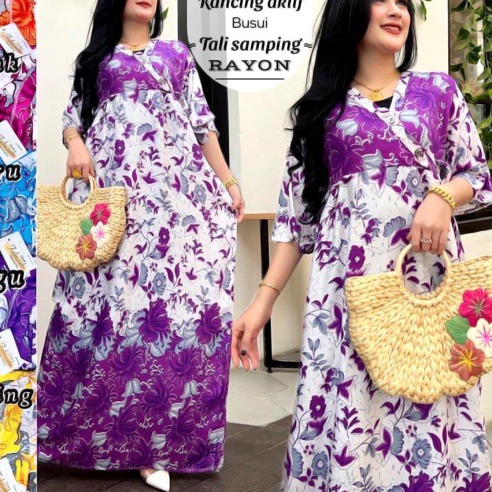 Đầm KIMONO T90KQ BATIK DASTER RAYON VANESSA SULTAN MIRNA ADEL JUMBO Long Earth BUSUI ADEM 85 Giá Bán Sỉ