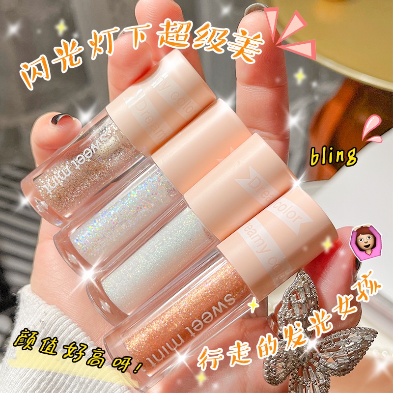 Sweet mintChất Lỏng Mắt Ngọc Trai Mảnh Sáng Bóng, Không Thấm Nước Và Sáng Bóng, Dung Dịch Bóng Mắt Có Độ Bóng Cao Nằm Tằ