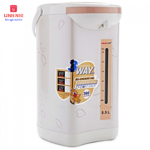 Bình Thủy Điện Khaluck 5.5 Lít KL-945, Công Suất 800W- Chế Độ Nấu Thông Minh Tự Đun Sôi Lại- Gia Dụng Linh Nhi