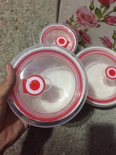 bộ 3 bát sứ nắp hút chân không