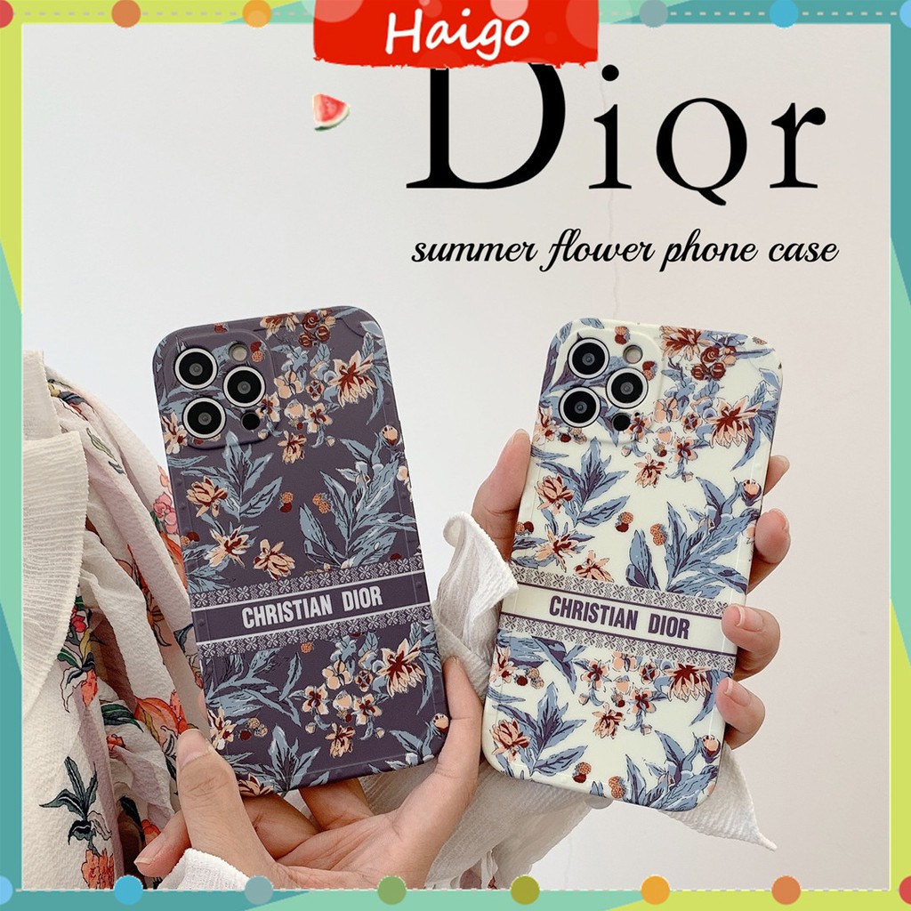 Soft Plastic Phone Case Floral DI0R suitable for iPhone12 mini 11 PRO MAX 6/6s 7/8plus SE2 X/XS XR XSMAX #HG3953