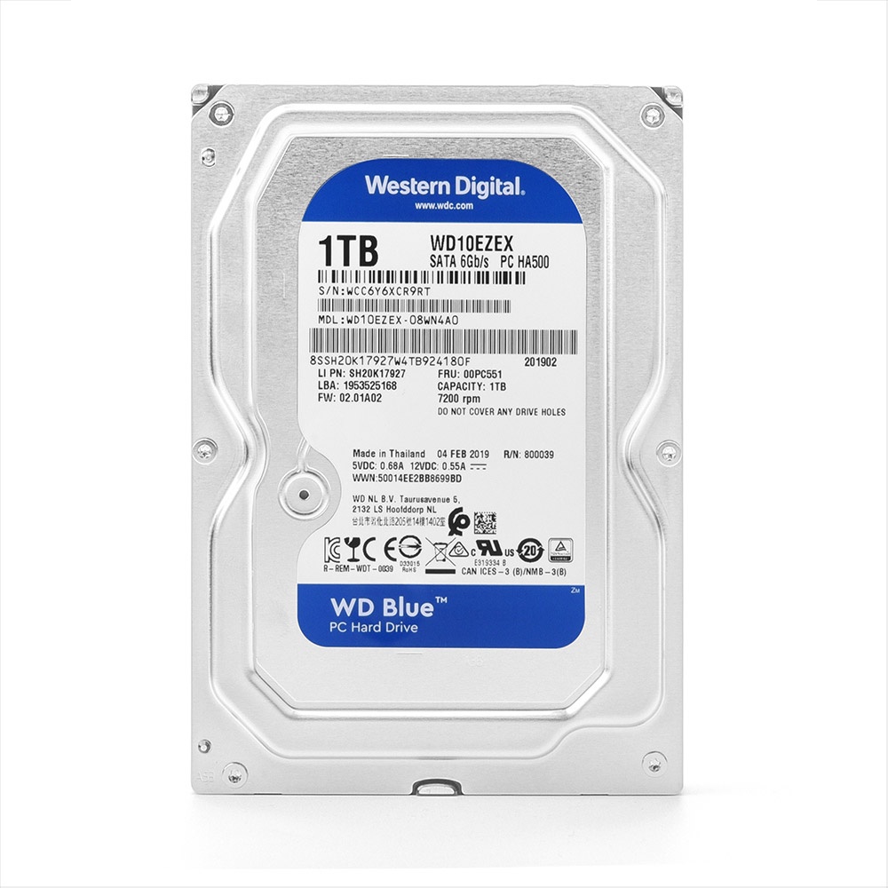 Ổ cứng HDD Western Digital Blue 1TB 3.5" SATA 3 - WD10EZEX - Bảo hành 24 tháng