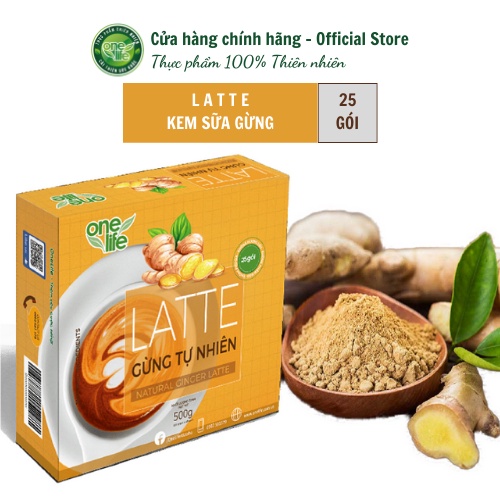 Hộp 25 gói Bột hòa tan uống liền Trà Sữa Gừng Latte ONELIFE thơm ngon béo bùi