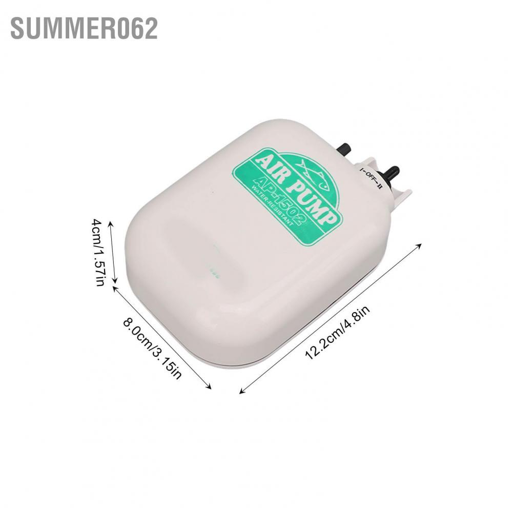 Summer062 Aquarium Air Pump with Stone Tube Quiet Battery Powered Portable Small Size Fish Tank Aerator for Outdoor Fishing