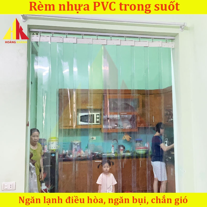 Rèm nhựa PVC ngăn lạnh điều hòa HOANGKHANH  Rèm ngăn lạnh giá rẻ - Màn nhựa PVC trong suốt