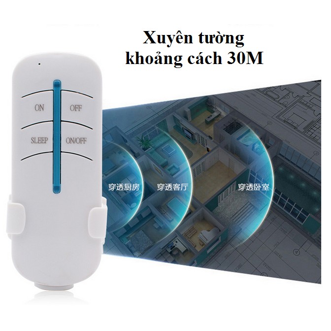 công tắc điều khiển từ xa xuyên tường không dây khoảng cách 30M công suất 500W 2 cổng, rf 2 cong, cong tac wifi