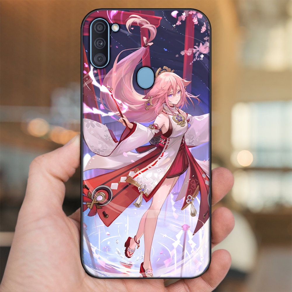 Ốp lưng Samsung A11, M11 viền đen in hình Yae Miko Genshin Impact