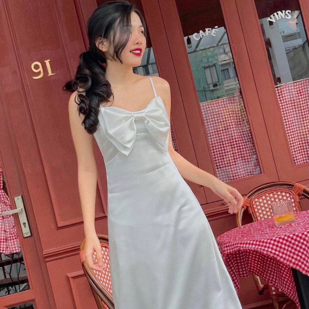 25 STUDIO Đầm dài hai dây nơ ngực Bloomy Dress