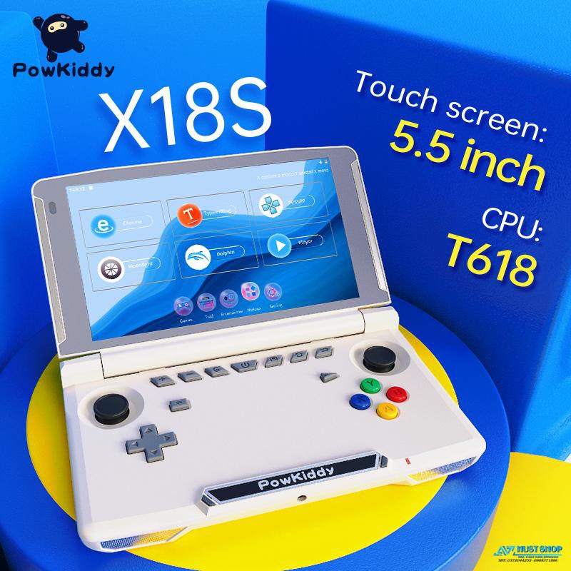 Máy Chơi Game Powkiddy X18s Màn Cảm Ứng 5.5inch Hỗ Trợ Mượt Gamecube/PSP/PS2 Pin 5000mAh Chơi Game Online