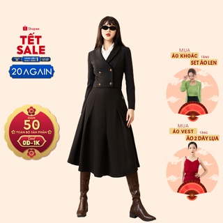 Áo vest nữ dài tay dáng ngắn 20again, thiết kế công sở cao cấp vba2146