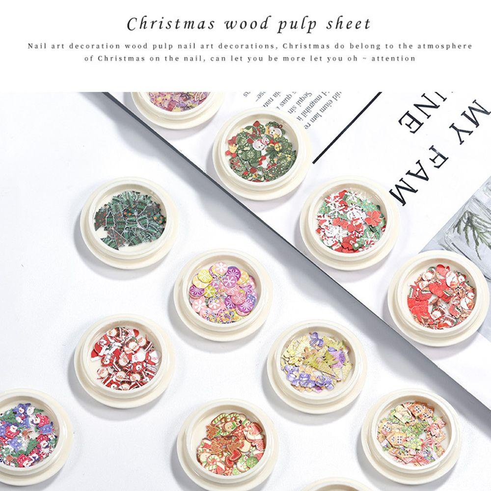 DIACHAVN Kim Sa Lấp Lánh Trang Trí Móng Tay Chủ Đề Giáng Sinh