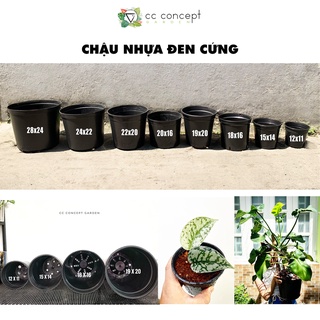 Chậu Nhựa Đen Cứng | Size vừa