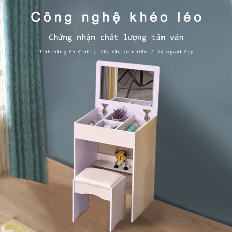 Bàn trang điểm tủ đựng đồ liền thân mẫu phòng ngủ mới dành cho nhà nhỏ, tủ trang điểm có kèm gương YB16B