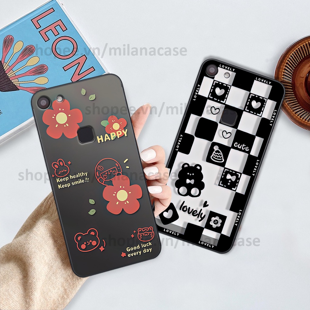 Ốp Vivo V7 / V7 Plus / V7+ in hình caro trái tim siêu đẹp, siêu nét đầy phong cách cá tính