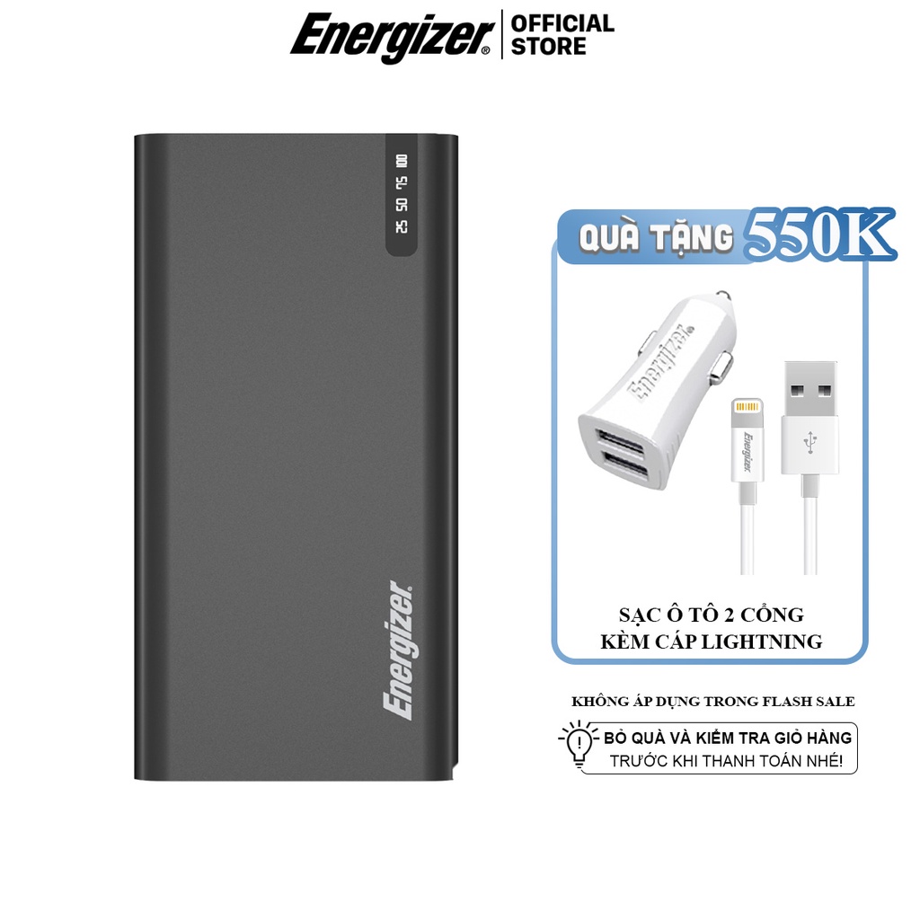 Sạc dự phòng Energizer 10.000mAh UE10047PQ - Tích hợp sạc nhanh đa nền tảng, sạc nhanh 2 chiều USB-C - Hàng chính hãng