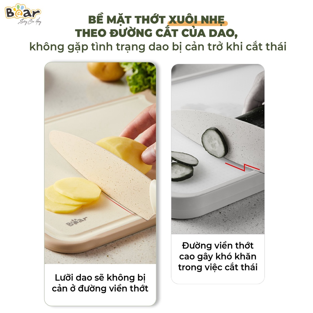Thớt Kháng Khuẩn Chống Nấm Mốc, An Toàn Cho Sức Khỏe - Thớt Nhựa Kháng Khuẩn Có Vân Chống Trơn