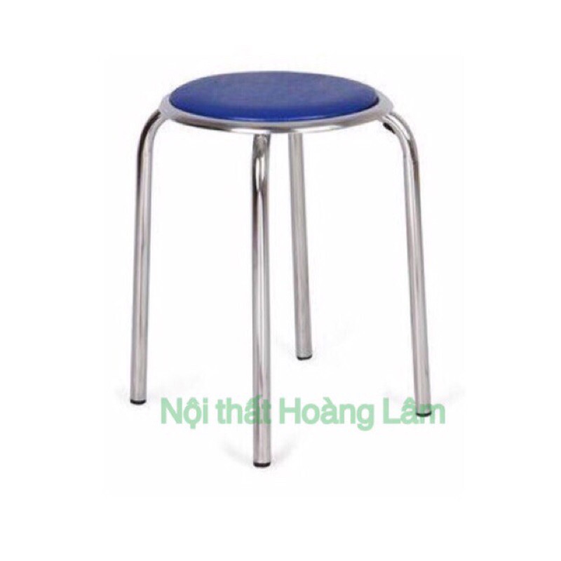 (Hoả tốc 1 giờ ) Ghế inox mặt da tròn Xuân Hoà