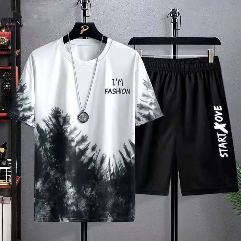 Set Đồ Thể Thao Ngắn Tay Màu Sắc Gradient Thời Trang Mùa Hè Dành Cho Nam