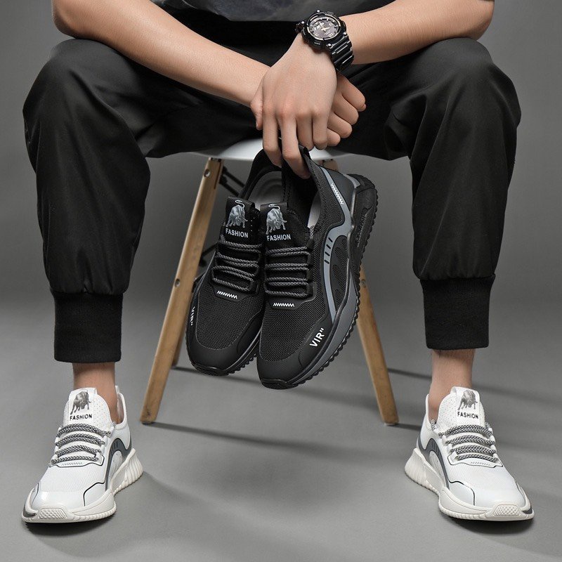 Giày nam buộc dây thể dục VIRR viền dây 2 màu - giày thể thao xu hướng mới
