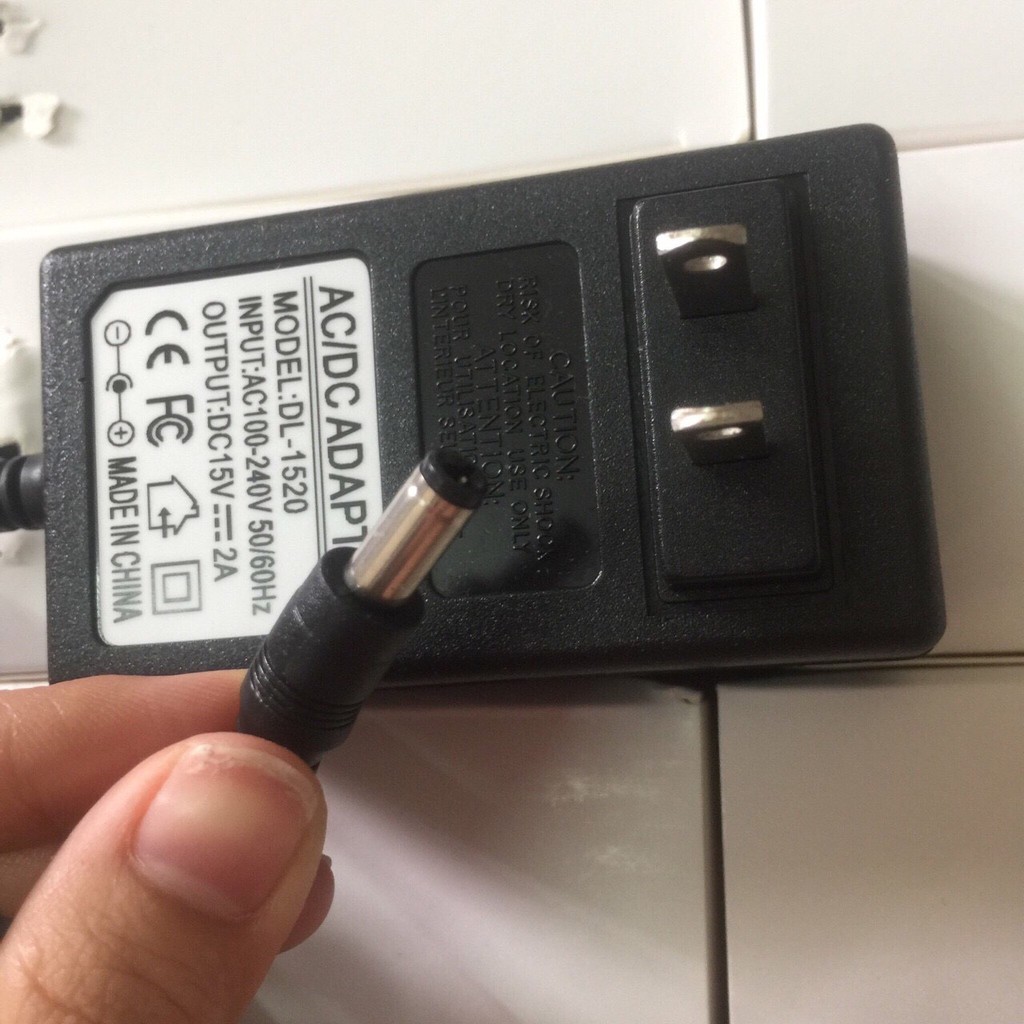Nguồn sạc loa kéo 15v-3a, 2a có đèn báo led