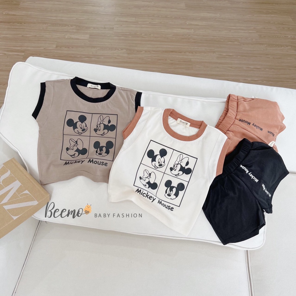 Bộ cotton mickey mouse bé trai Beemo