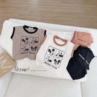 Bộ cotton mickey mouse bé trai Beemo