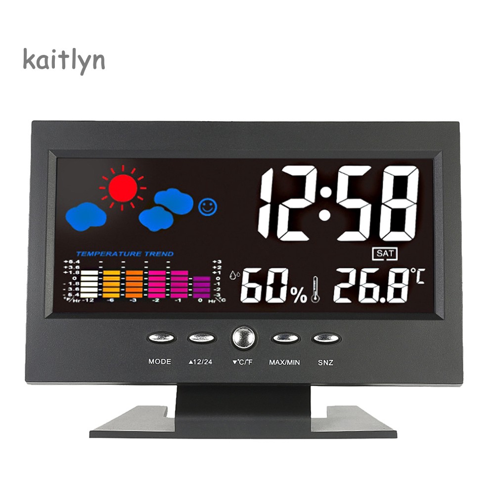 Đồng hồ điện tử hiển thị nhiệt độ độ ẩm màn hình LCD kỹ thuật số