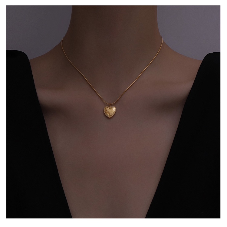 Dây chuyền vòng cổ nữ titan tim dây mì X6-407A - CAM KẾT KHÔNG GỈ, KHÔNG BAY MÀU - BẢO HÀNH 12 THÁNG