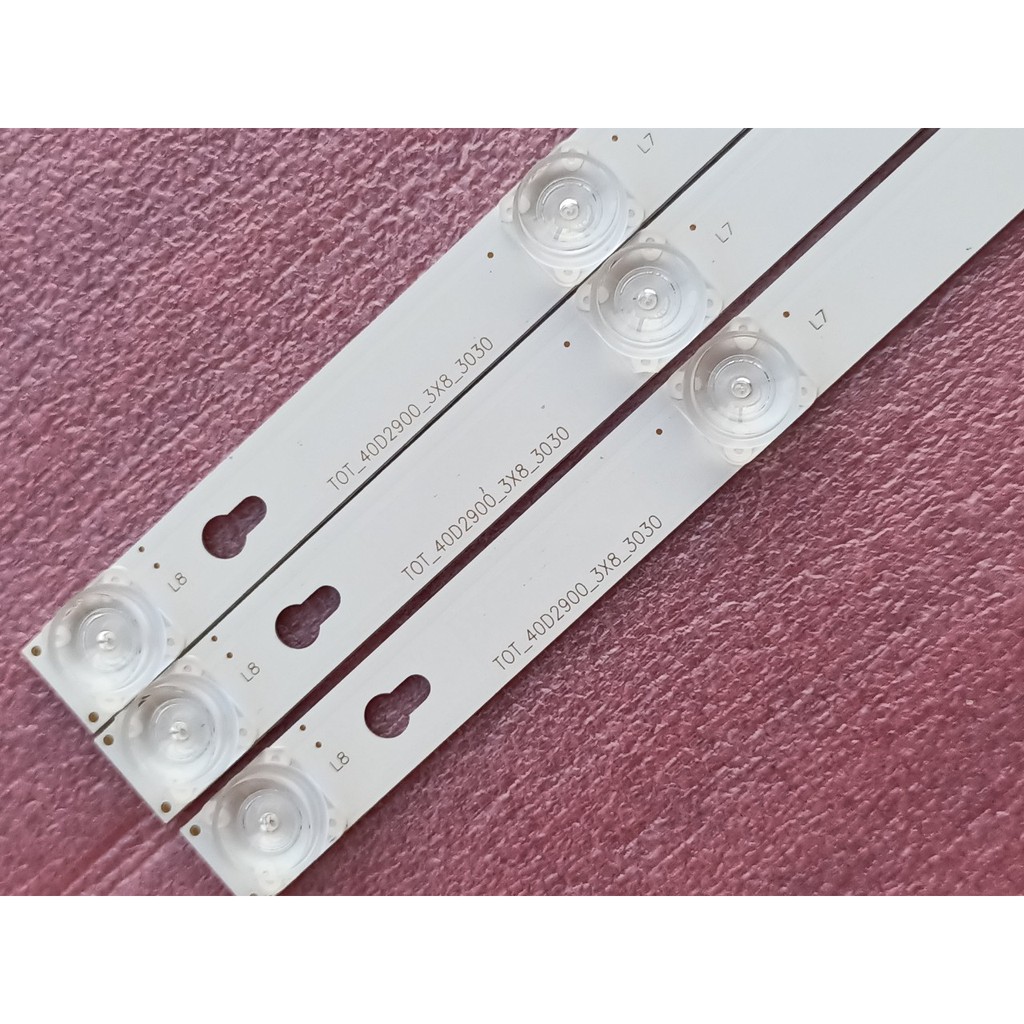 BỘ LED TIVI TCL 40D2900 40S4900 40P62 40S6000 MỚI 100% HÀNG ZIN HÃNG, BỘ 3 THANH, MỖI THANH 8 BÓNG 6V, DÀI 68,8cm.