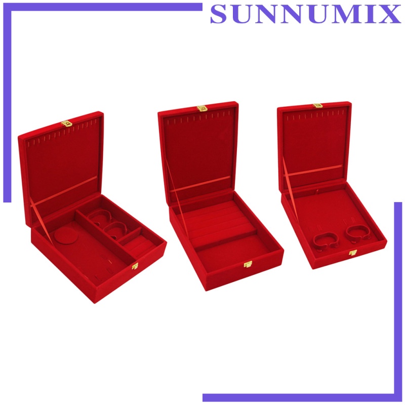 Hộp Nhung Đỏ Đựng Trang Sức Trưng Bày Sang Trọng