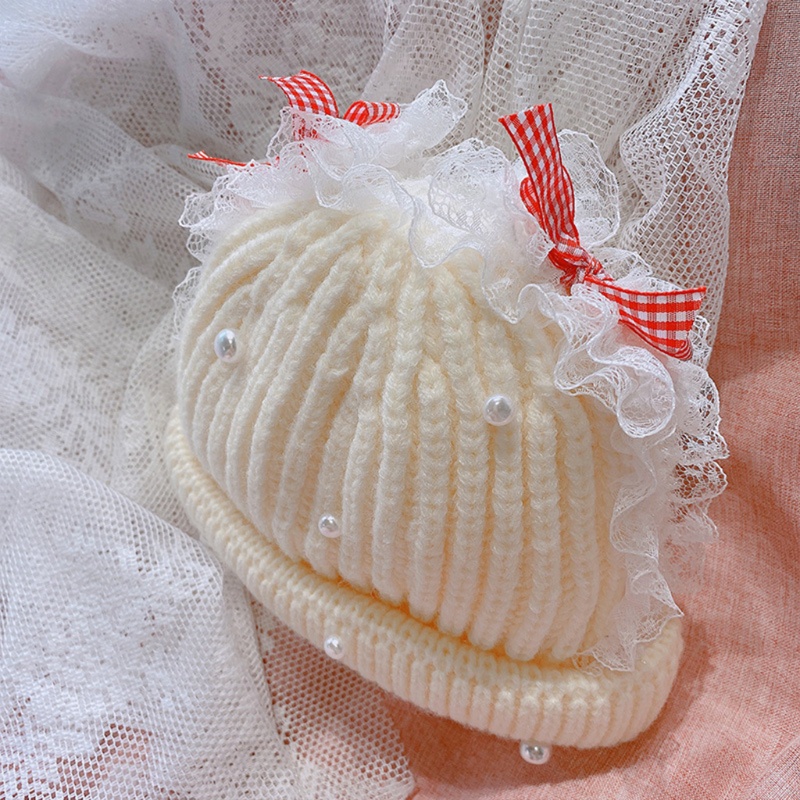 Mũ beanie Đính Ngọc Trai Dễ Thương Cho Bé