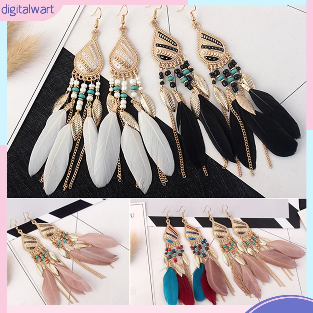 Khuyên Tai Lông Vũ Phong Cách Cổ Điển Thanh Lịch Dành Cho Nữ