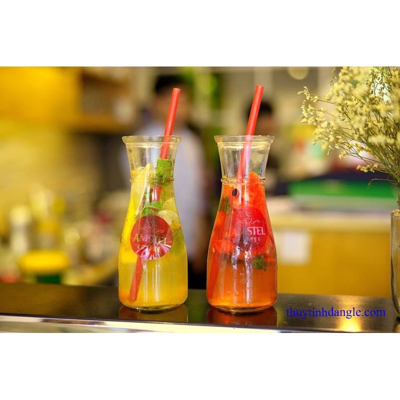 Combo 5 LỌ THUỶ TINH LOVE 350ml- LỌ THẮT EO IN NỔI