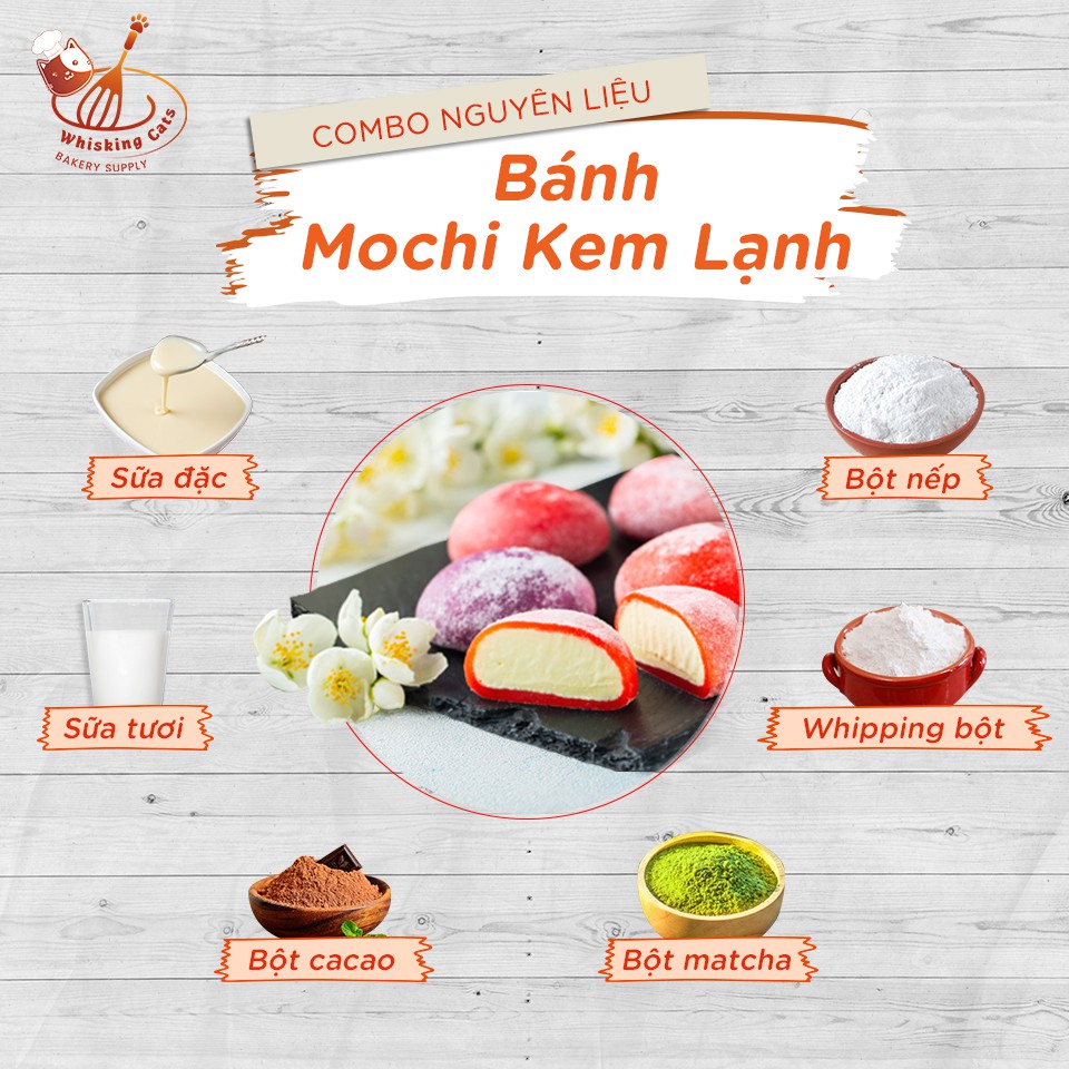 Combo nguyên liệu bánh Mochi kem lạnh 3 vị