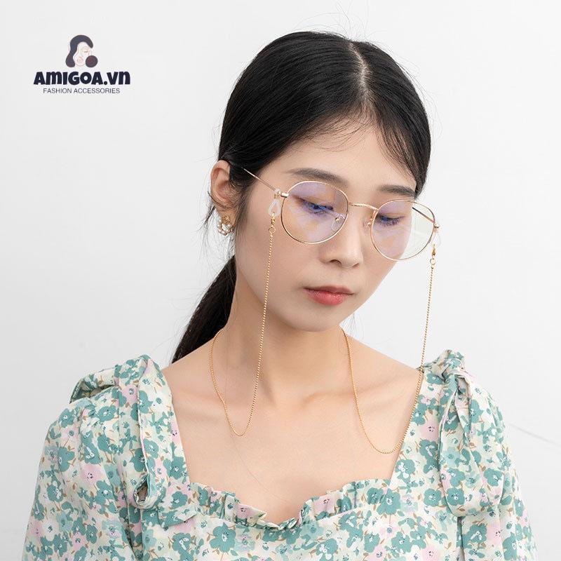 Dây Chuỗi Kim Loại Mạ Vàng Đeo Kính Mắt Chống Rơi Tiện Dụng