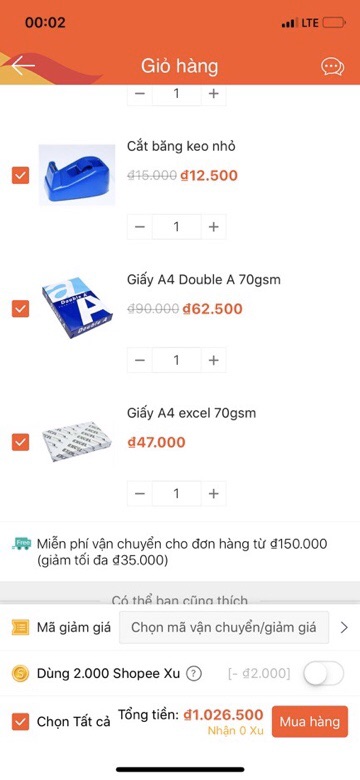 Combo 1026 kèm bảng kê