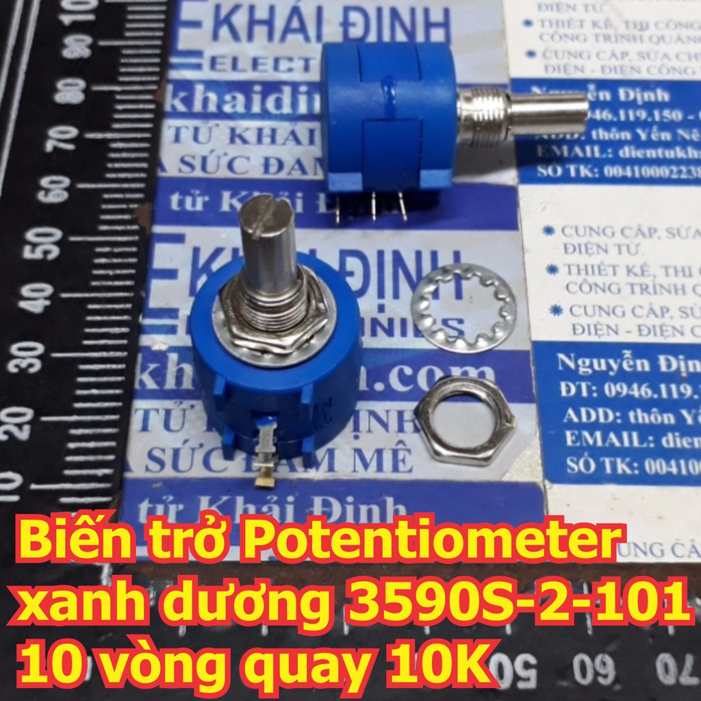 Biến trở Potentiometer xanh dương 3590S-2-101 3590 10 vòng quay 100ohm 1K 10K 100K kde6214