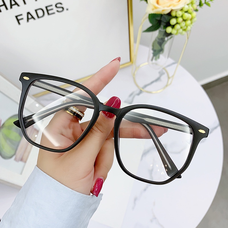 Thời trang nữ kính chặn ánh sáng xanh kính cận thị TR90 Kính cận thị đa giác Độ 【0°to-600°】