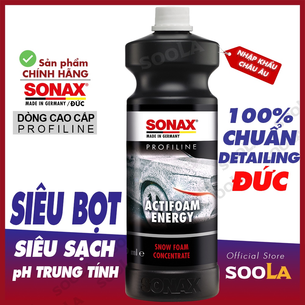 Nước rửa xe Sonax siêu bọt tuyết hiệu năng cao SONAX PROFILINE ActiFoam Energy 1000ml 618300