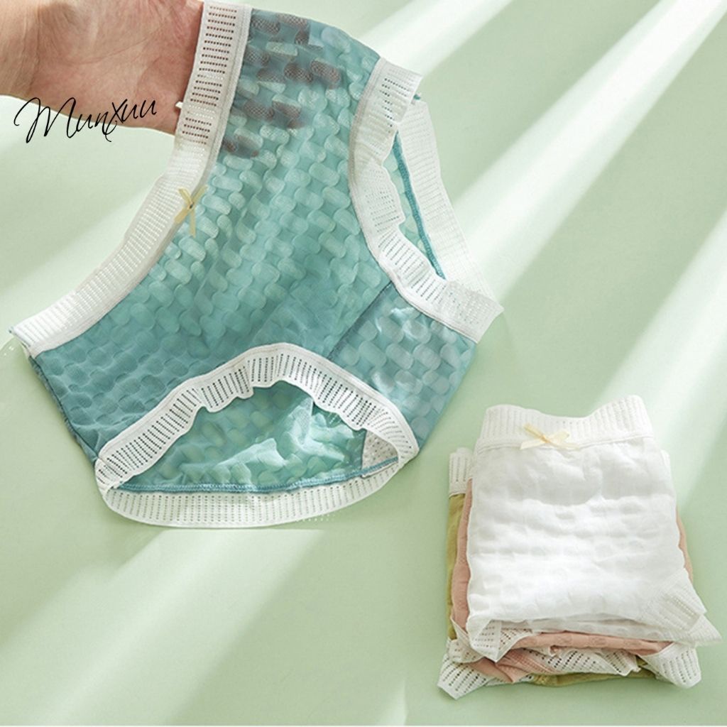 Quần lót nữ Su lạnh cao cấp phối viền ren Munxuu chất liệu siêu thông thoáng, màu pastel ngọt ngào - QC112