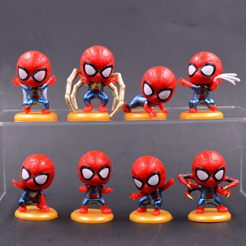 Set 8 Mô Hình Người Nhện Trang Trí Bánh Kem
