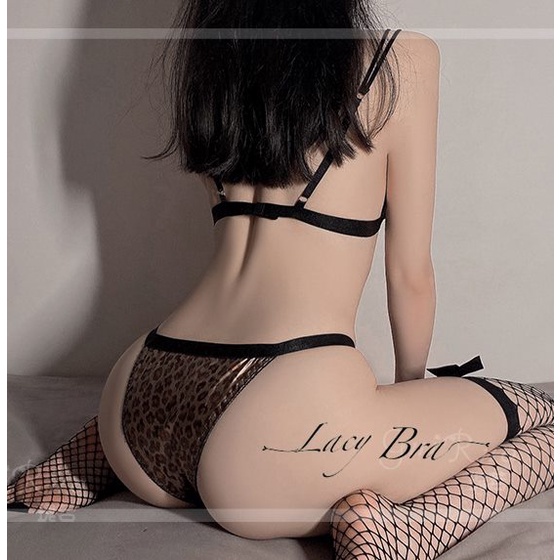 Set Đồ Lót Cosplay Họa Tiết Báo Sexy Không Gọng Đệm Lacy Bra - B17 | BigBuy360 - bigbuy360.vn