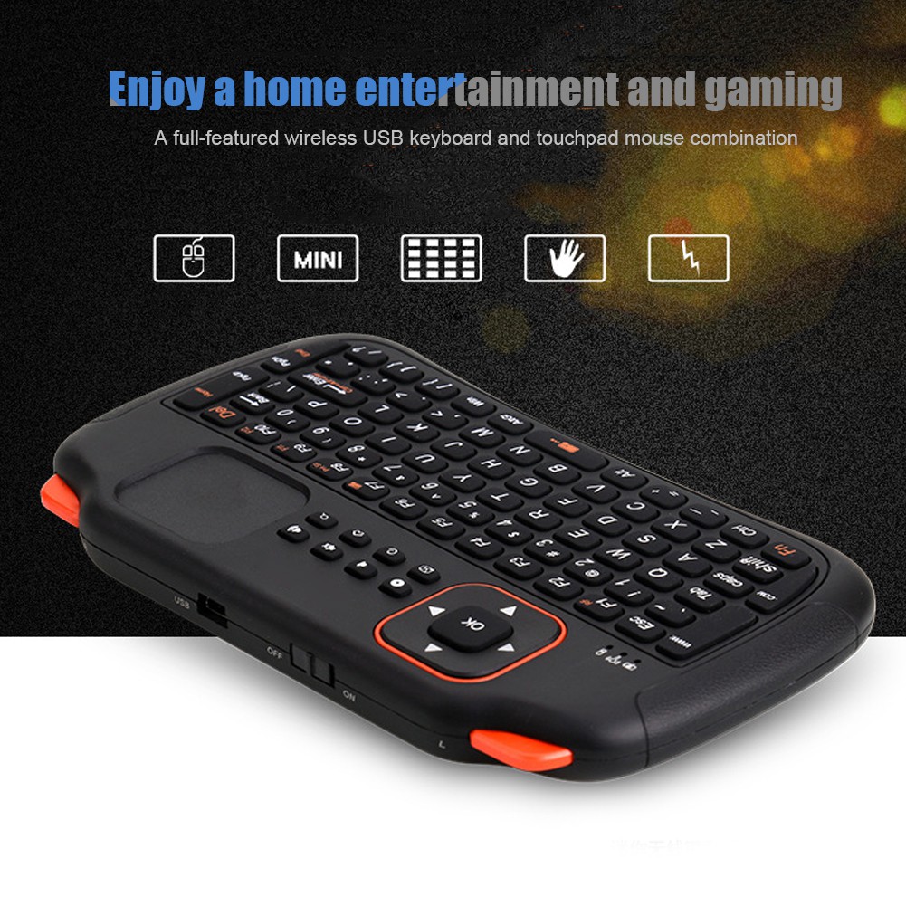 [Ready now] Bàn Phím Không Dây Mini Tích Hợp Cảm Ứng 2.4g Cho Pc Tv Box