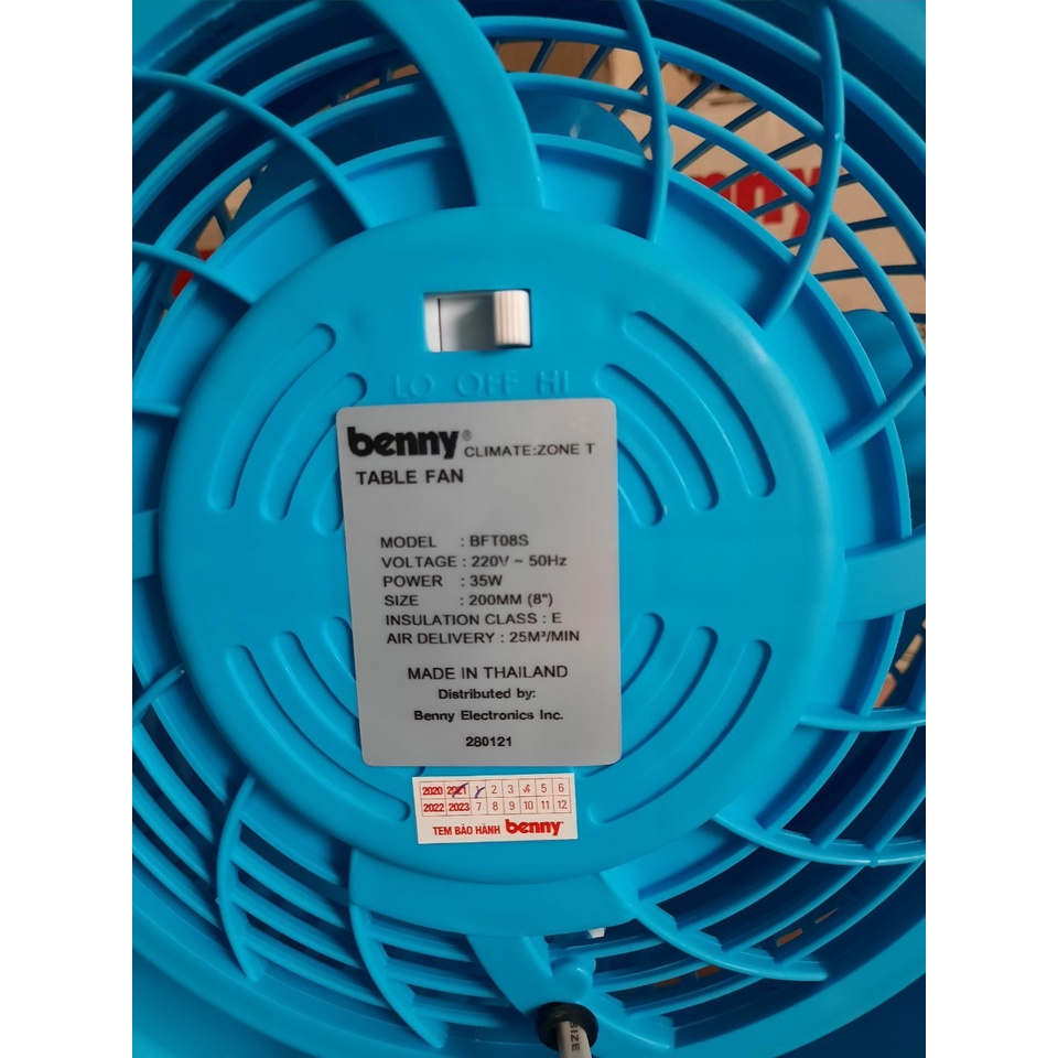 Quạt Hộp Benny BFT-08S - Hàng Chính Hãng - Màu Trắng / Màu Đen / BFC43 / 35W / Cánh 20cm