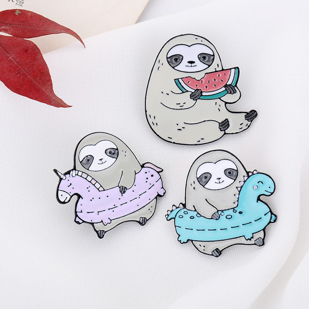 Trâm Cài Áo Hình Con Lười Tráng Men