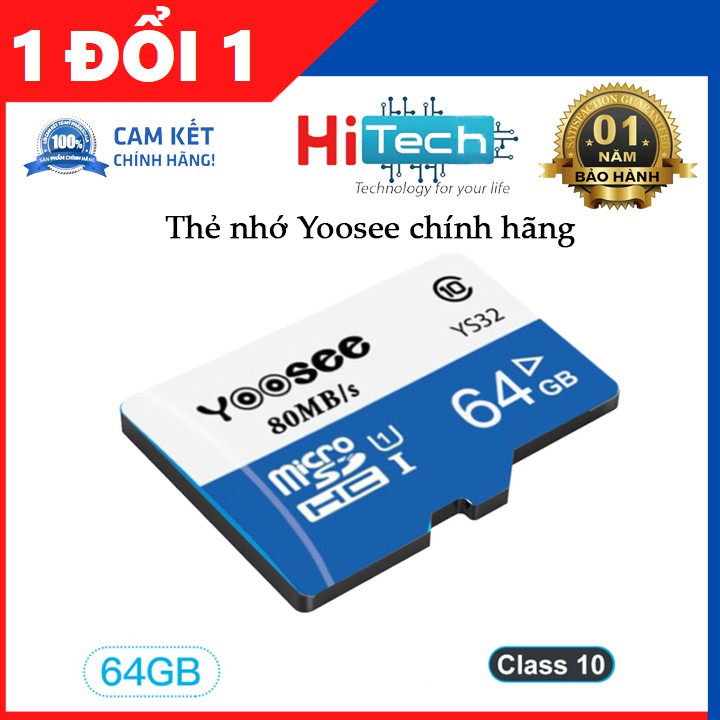 Thẻ nhớ 32GB/ 64GB/ 128GB YOOSEE chính hãng tốc độ cao chuyện dụng cho Camera IP wifi, Smartphone, loa đài…