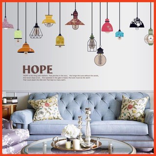 Decal Dán Tường Đèn Treo Tường Khổ 60*90cm