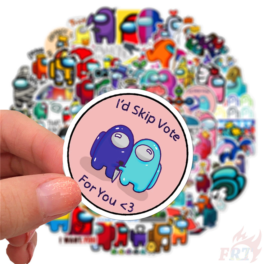 Bộ 100 miếng dán hình trò chơi Among US chống thấm nước trang trí đẹp DIY